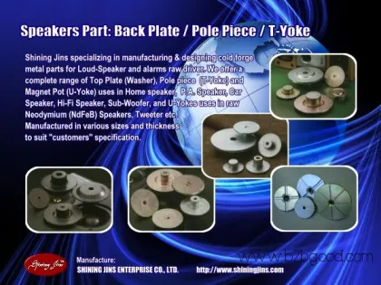 Pole Pieces (T-Yokes) for Loudspeakers Motor Assembly
