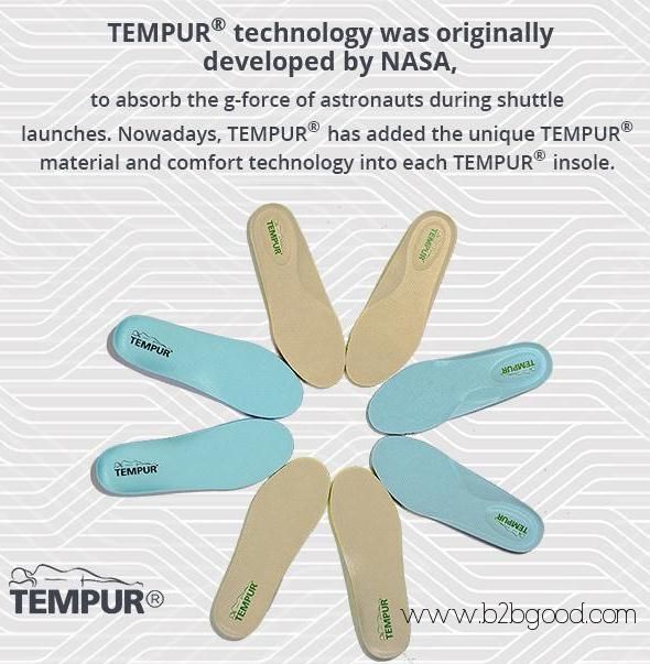 TEMPUR outsoles and insoles for collaboration to  branded footwear companies