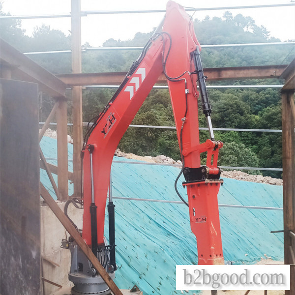 One YZH Fixed Hydraulic Crushing Manipulator Installed at Guangxi Sand and Gravel Plant