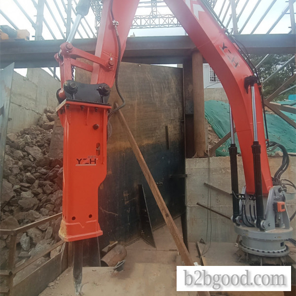 One YZH Fixed Hydraulic Crushing Manipulator Installed at Guangxi Sand and Gravel Plant