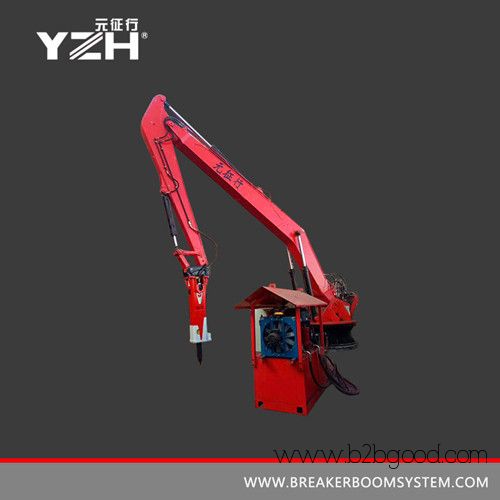 stationary pedestal boom breaker system