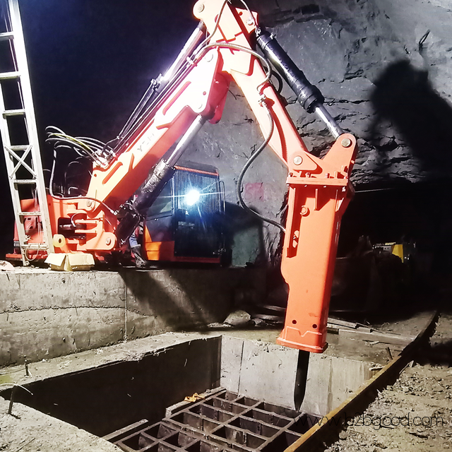 Hydraulic rock breaker boom system