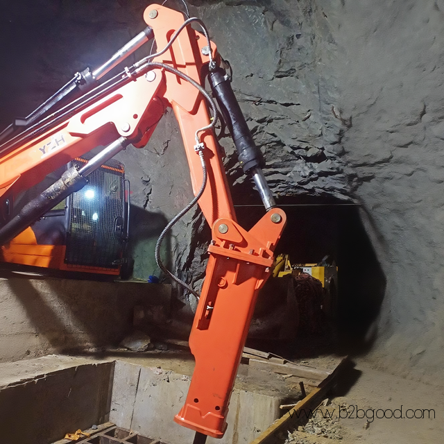 Hydraulic rock breaker boom system