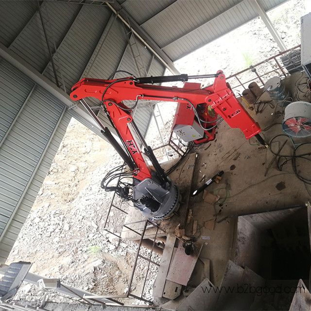 Static rockbreaker boom system